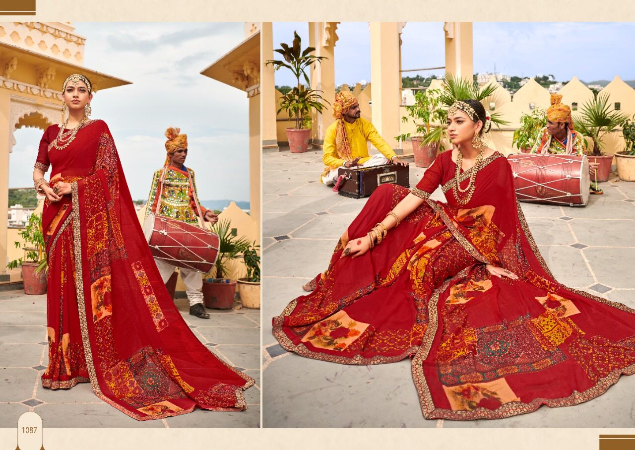Saroj Gorgeous 4 Casual Daily Wear Georgette Printed Stylish  Saree Collection